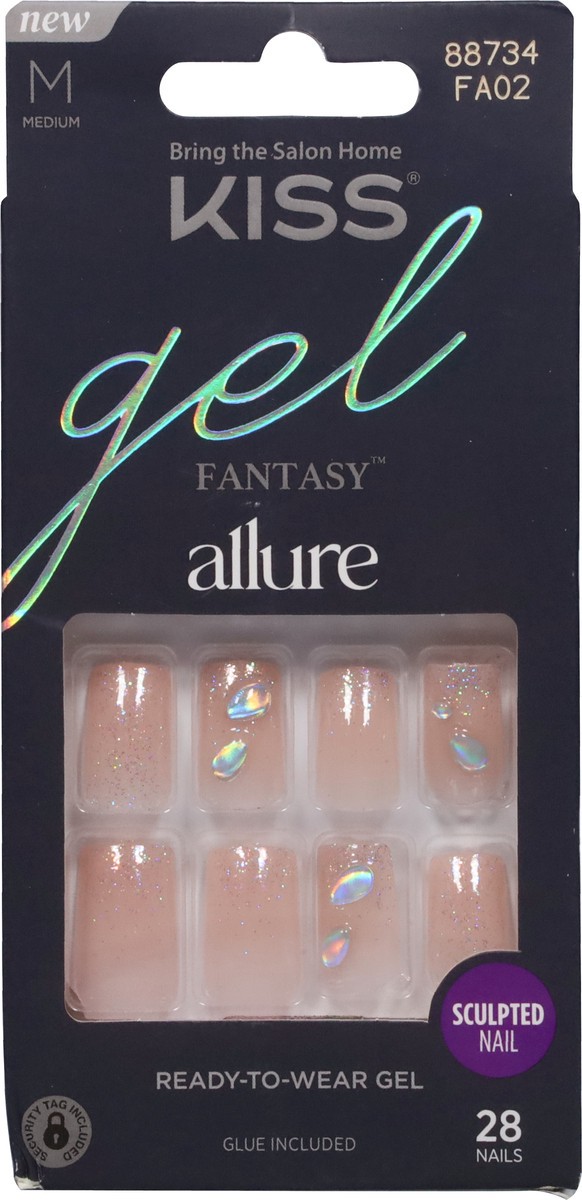 slide 8 of 12, Kiss Fantasy Gel Allure Nails Medium 28 ea, 31 ct