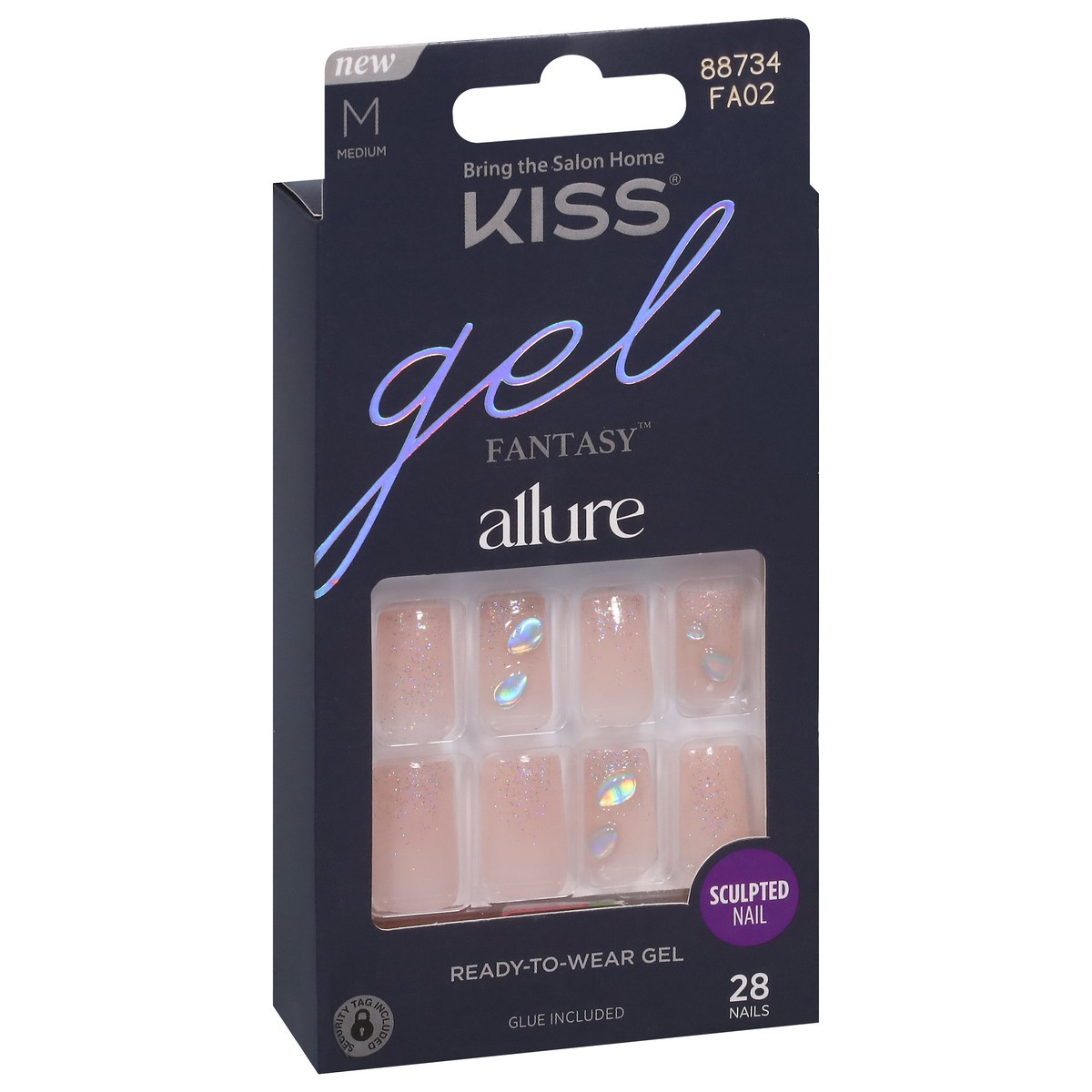 slide 10 of 12, Kiss Fantasy Gel Allure Nails Medium 28 ea, 31 ct