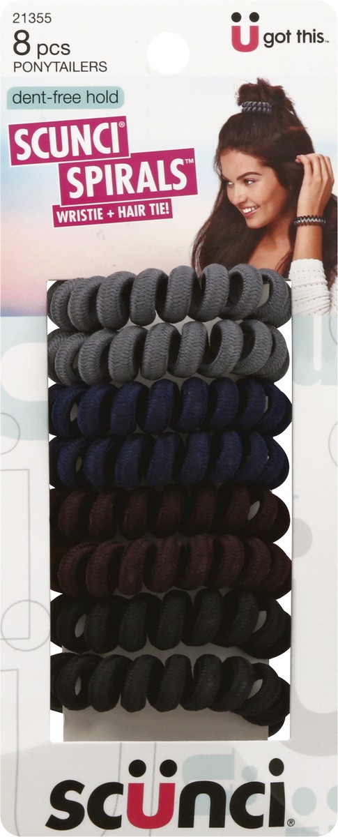 slide 1 of 9, scünci U Got This Spirals Ponytailers 8 ea, 8 ct