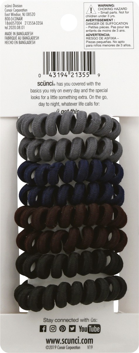 slide 9 of 9, scünci U Got This Spirals Ponytailers 8 ea, 8 ct