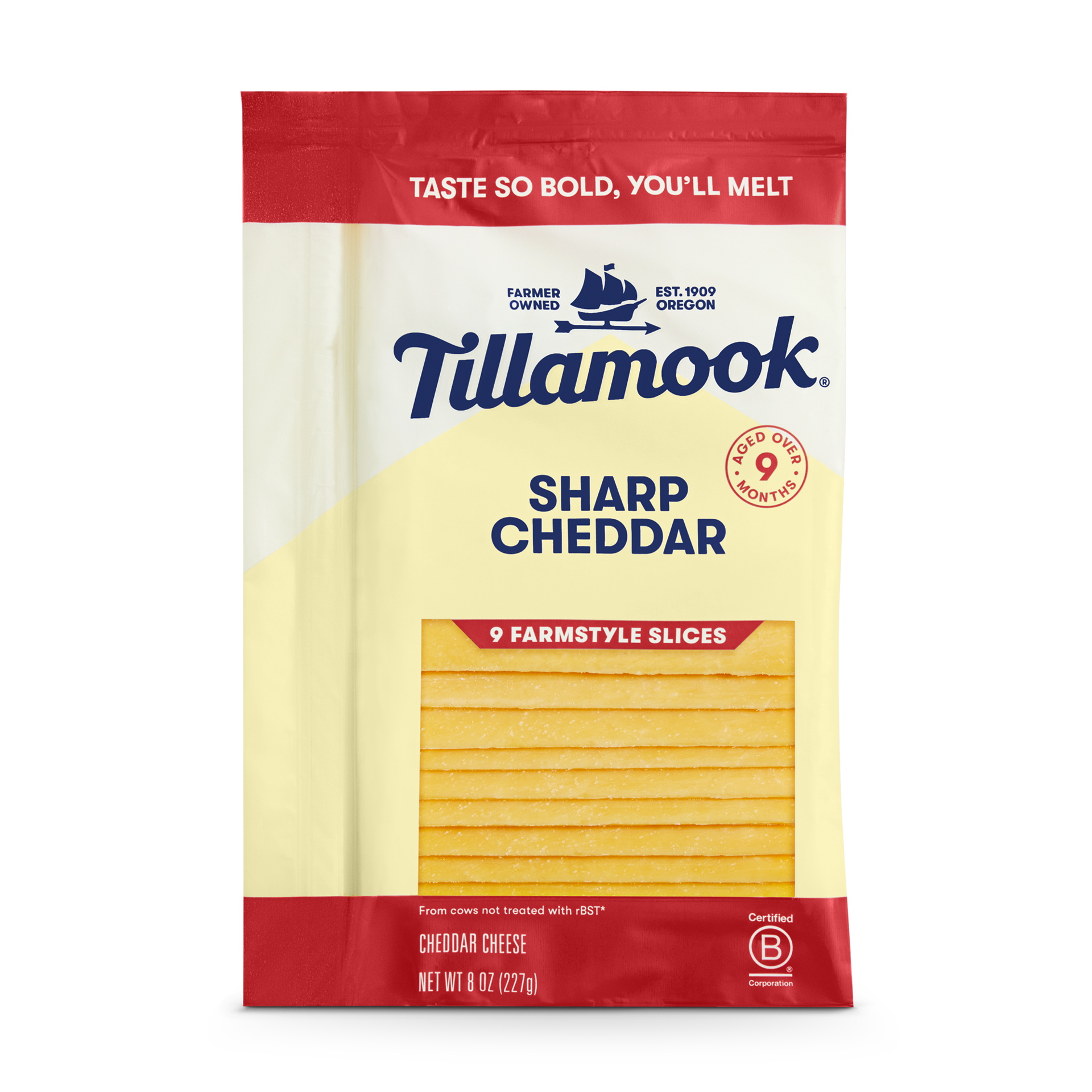 slide 1 of 5, Tillamook Sharp Cheddar Cheese Slices - 8oz, 