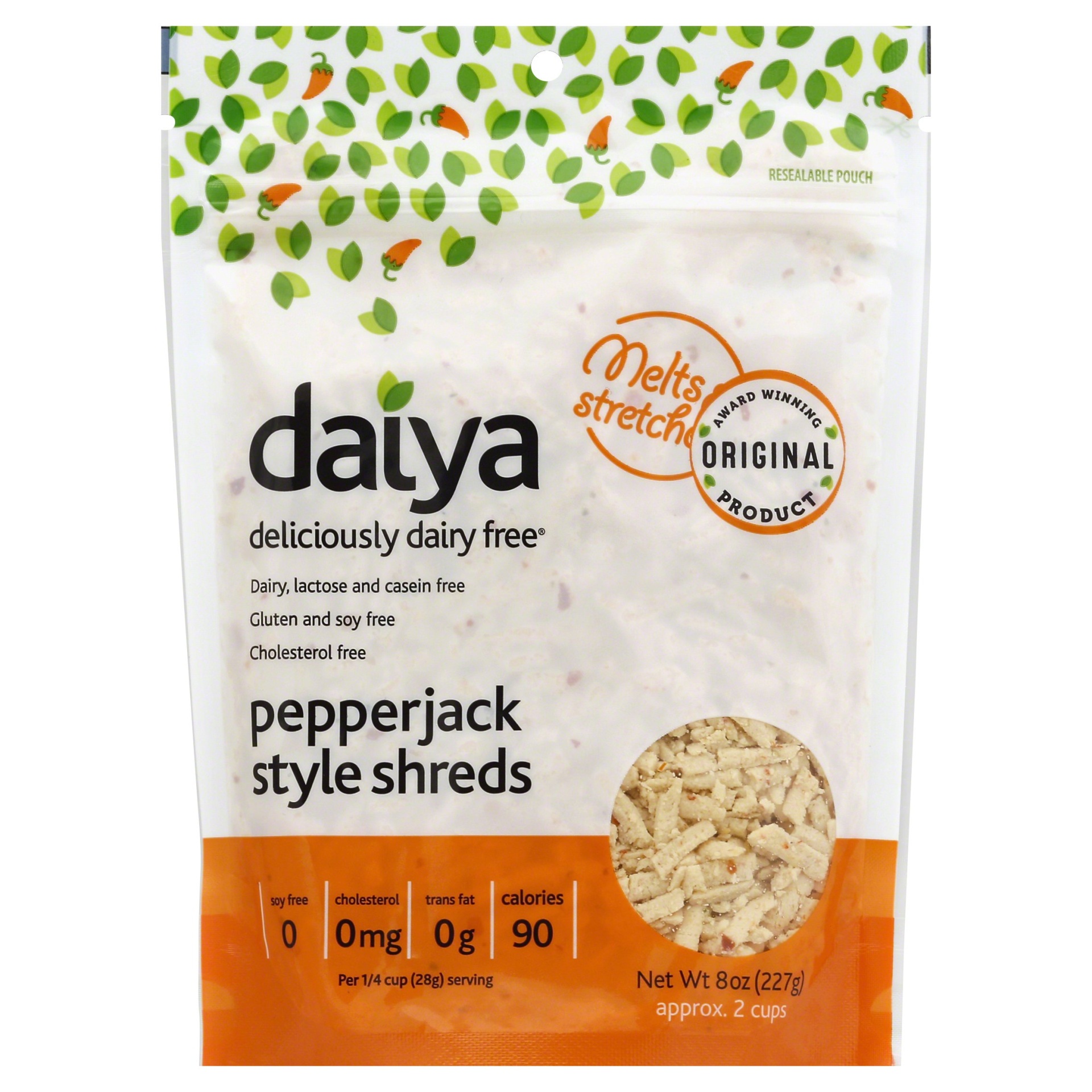 slide 1 of 1, Daiya Dairy Free Pepperjack Style Shreds, 8 oz