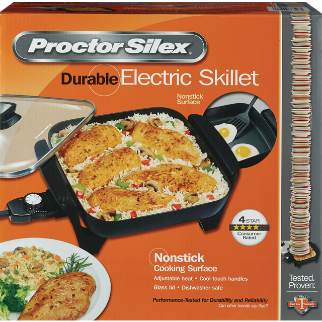 slide 1 of 2, PROCTOR SILEX Proctor 11" Silex Electric Skillet With Glass Lid, 11 in