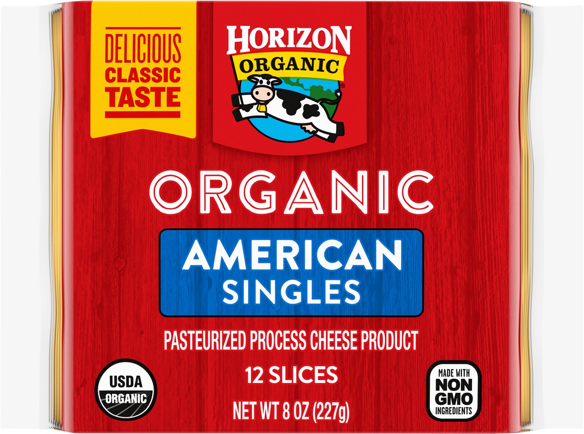 slide 4 of 9, Horizon Organic American Cheese Slices, 8 oz. Pack, 12 Slices, 8 oz