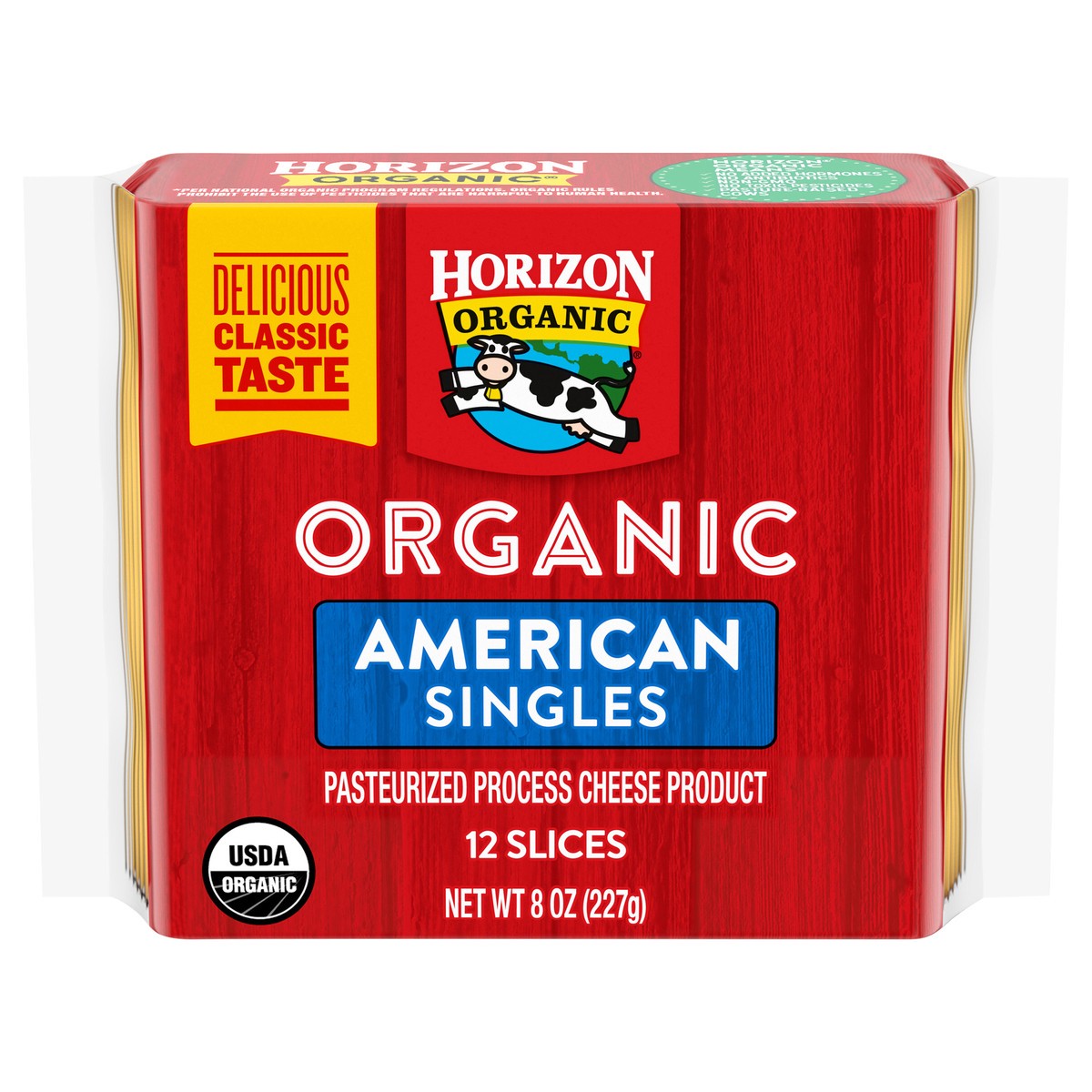 slide 1 of 9, Horizon Organic American Cheese Slices\, 8 oz. Pack\, 12 Slices, 12 ct