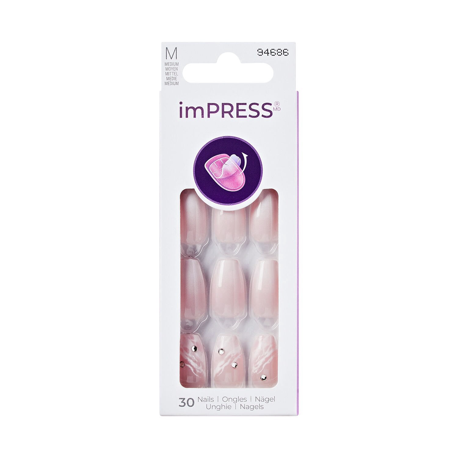 slide 1 of 1, KISS NAIL Kiss Impress Nails, Lighthearted, 1 ct