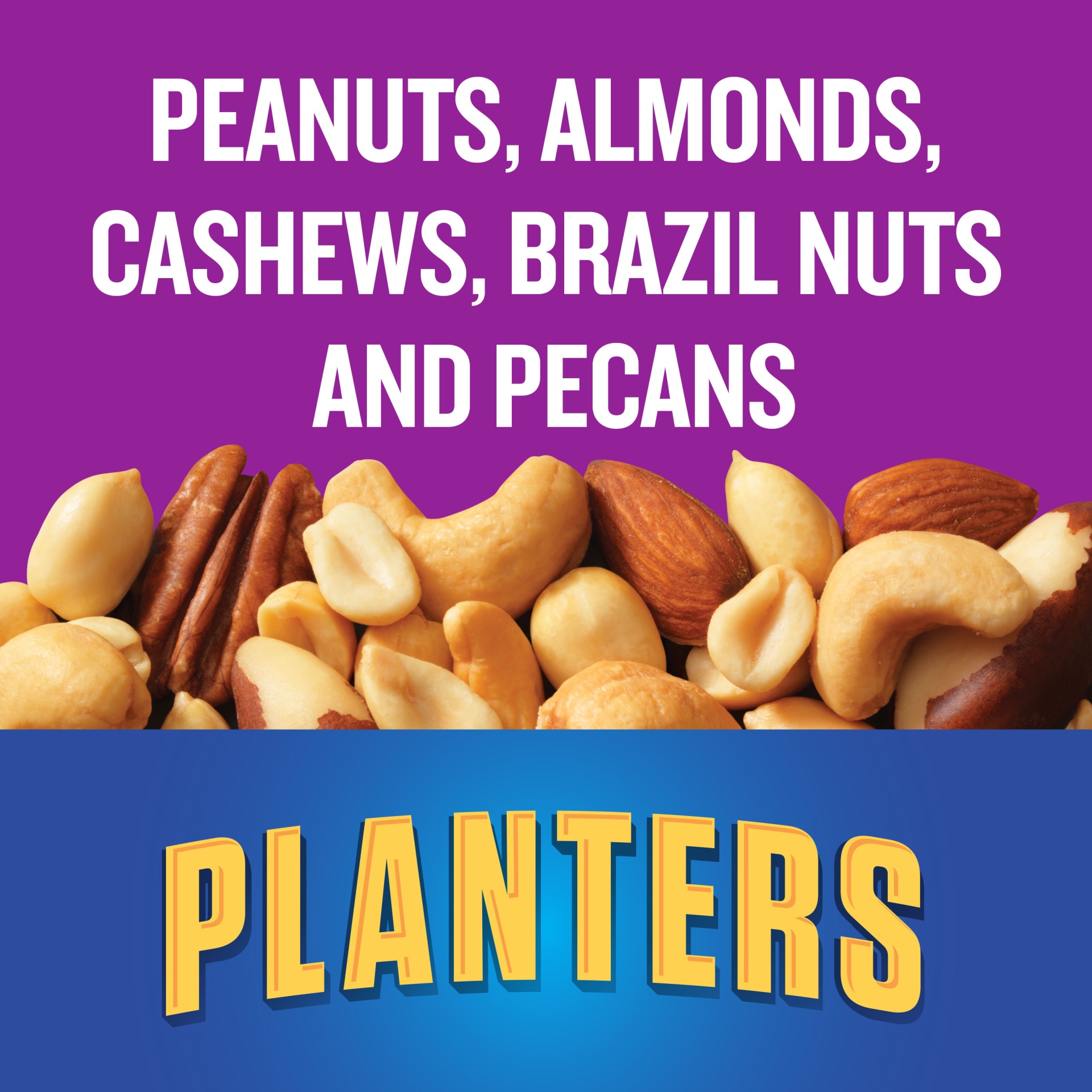 slide 2 of 8, Planters Unsalted Mixed Nuts Less Than 50% Peanuts with Peanuts, Almonds, Cashews, Hazelnuts & Pecans, 10.3 oz