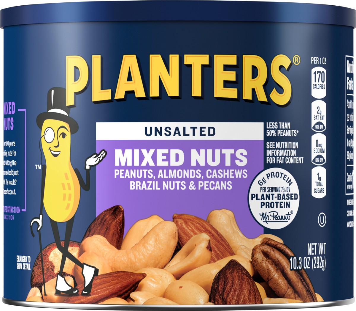slide 1 of 8, Planters Unsalted Mixed Nuts 10.3 oz, 10.3 oz