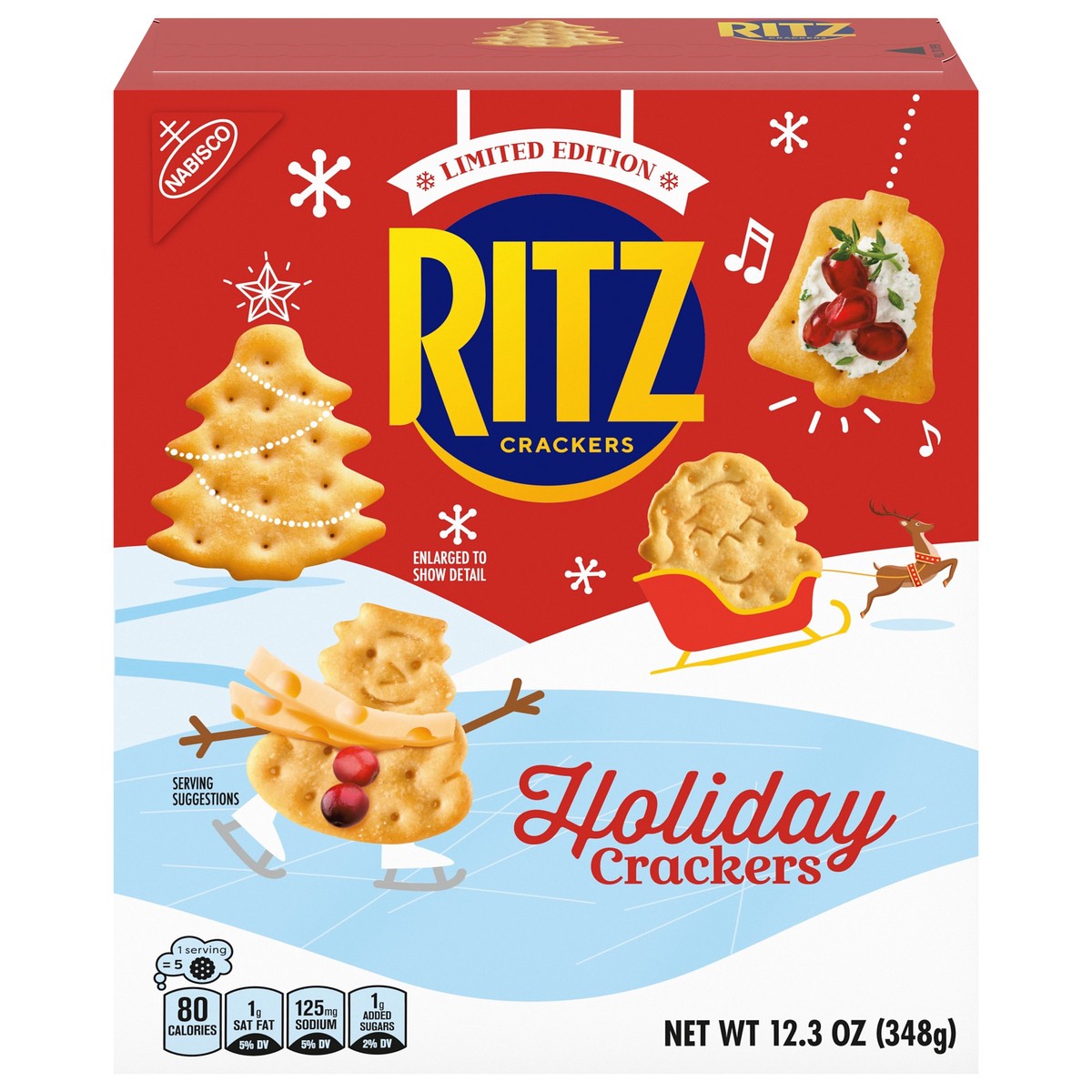 slide 1 of 5, RITZ Holiday Crackers, Snacks for Kids and Adults, Party Snacks, Limited Edition, 12.3 oz, 12.03 oz