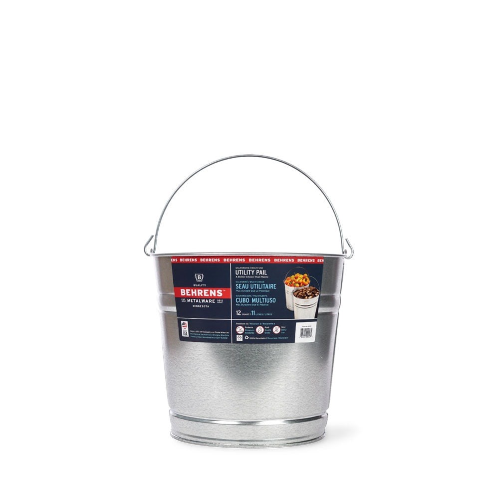 slide 1 of 6, Behrens 12 -Quart BPA-Free Metal General bucket, 1 ct