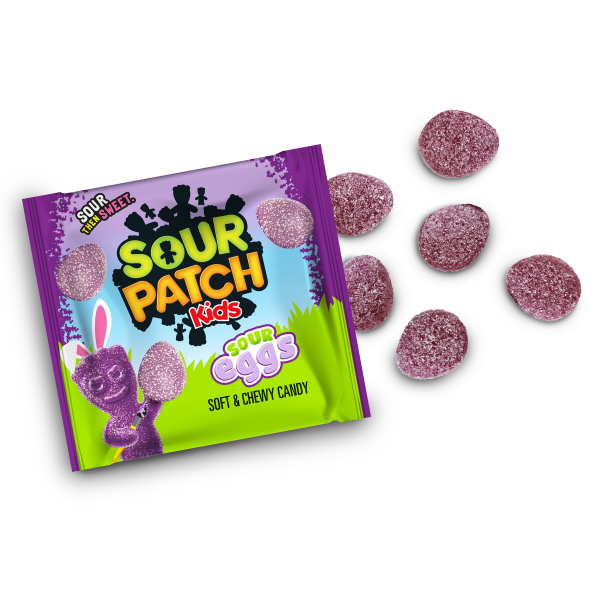 slide 4 of 17, SOUR PATCH KIDS Sour Eggs Soft & Chewy Easter Candy, 18 Snack Packs, 7.97 oz