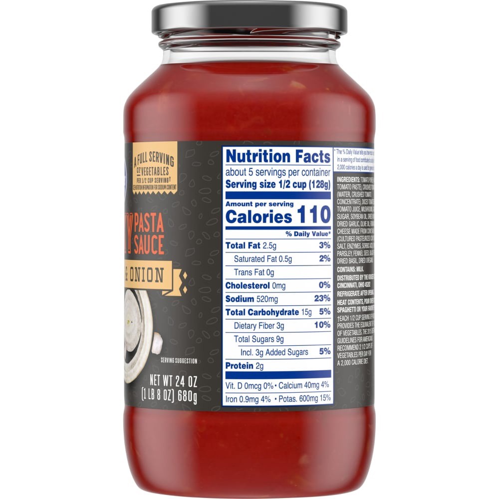 slide 3 of 4, Kroger Chunky Mushrooms & Onions Spaghetti Sauce, 24 oz