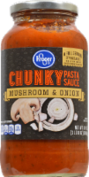 slide 1 of 4, Kroger Chunky Mushrooms & Onions Spaghetti Sauce, 24 oz