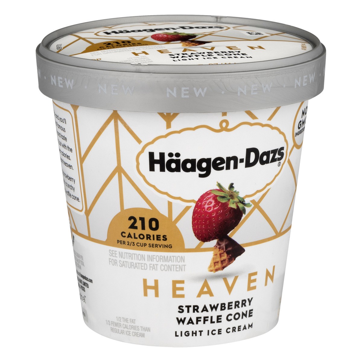 slide 6 of 10, Häagen-Dazs Heaven Strawberry Waffle Cone Light Ice Cream, 14 Ounce, 14 fl oz