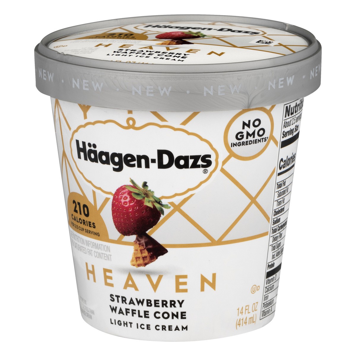 slide 9 of 10, Häagen-Dazs Heaven Strawberry Waffle Cone Light Ice Cream, 14 Ounce, 14 fl oz