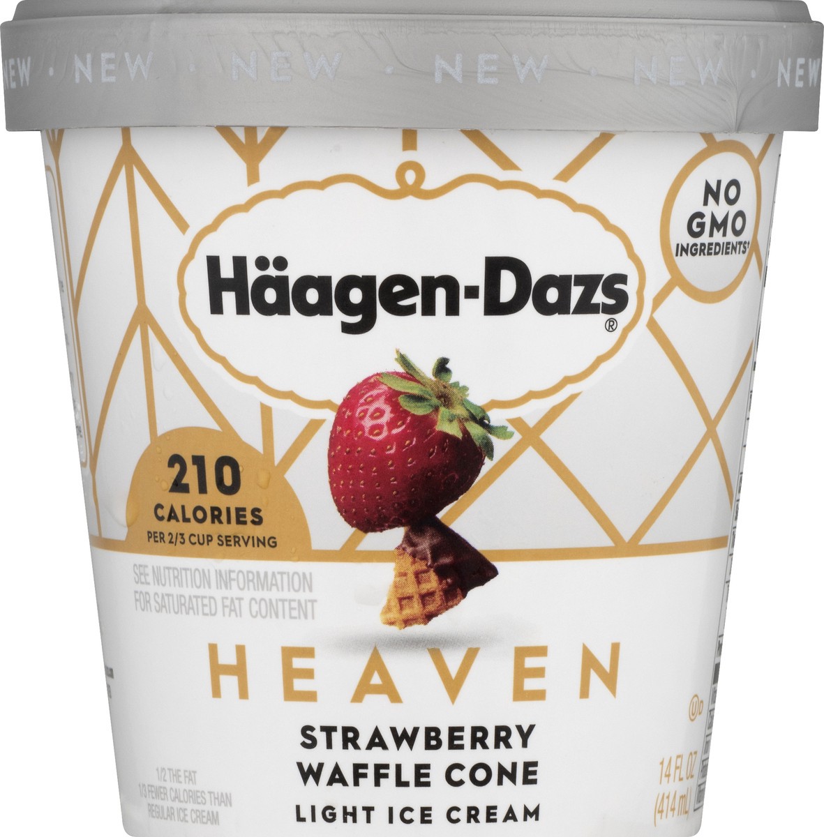 slide 4 of 10, Häagen-Dazs Heaven Strawberry Waffle Cone Light Ice Cream, 14 Ounce, 14 fl oz