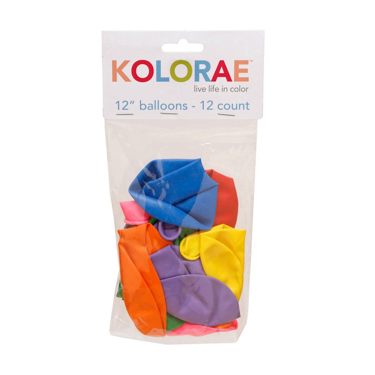 slide 1 of 5, Kolorae 12 Inch Balloons, Assorted Colors, 12 ct
