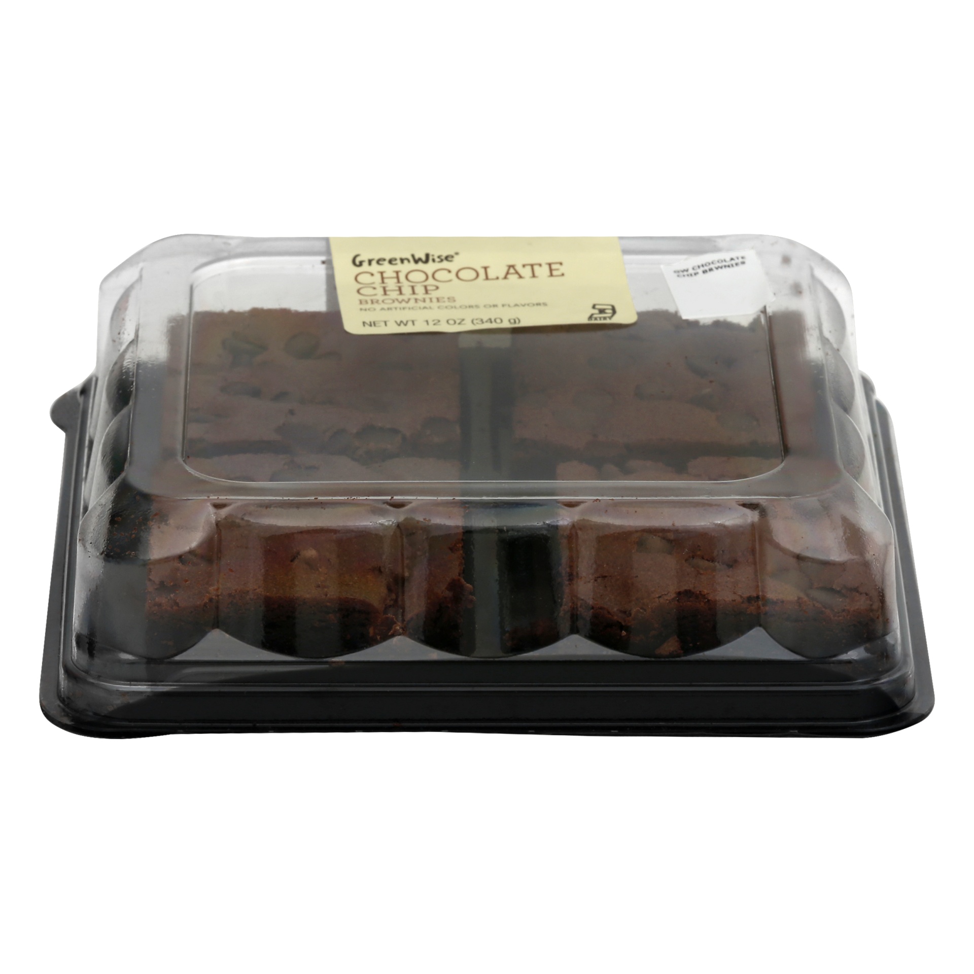 slide 1 of 1, GreenWise Chocolate Chip Brownies, 4 ct