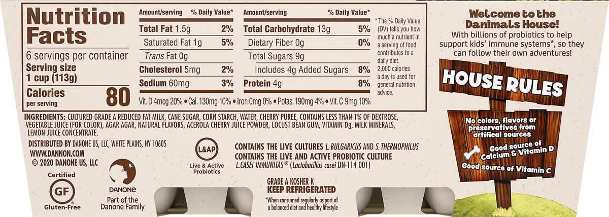 slide 10 of 10, Super Danimals Low Fat Cups Cherry Vanilla Yogurt 6 ea, 6 ct