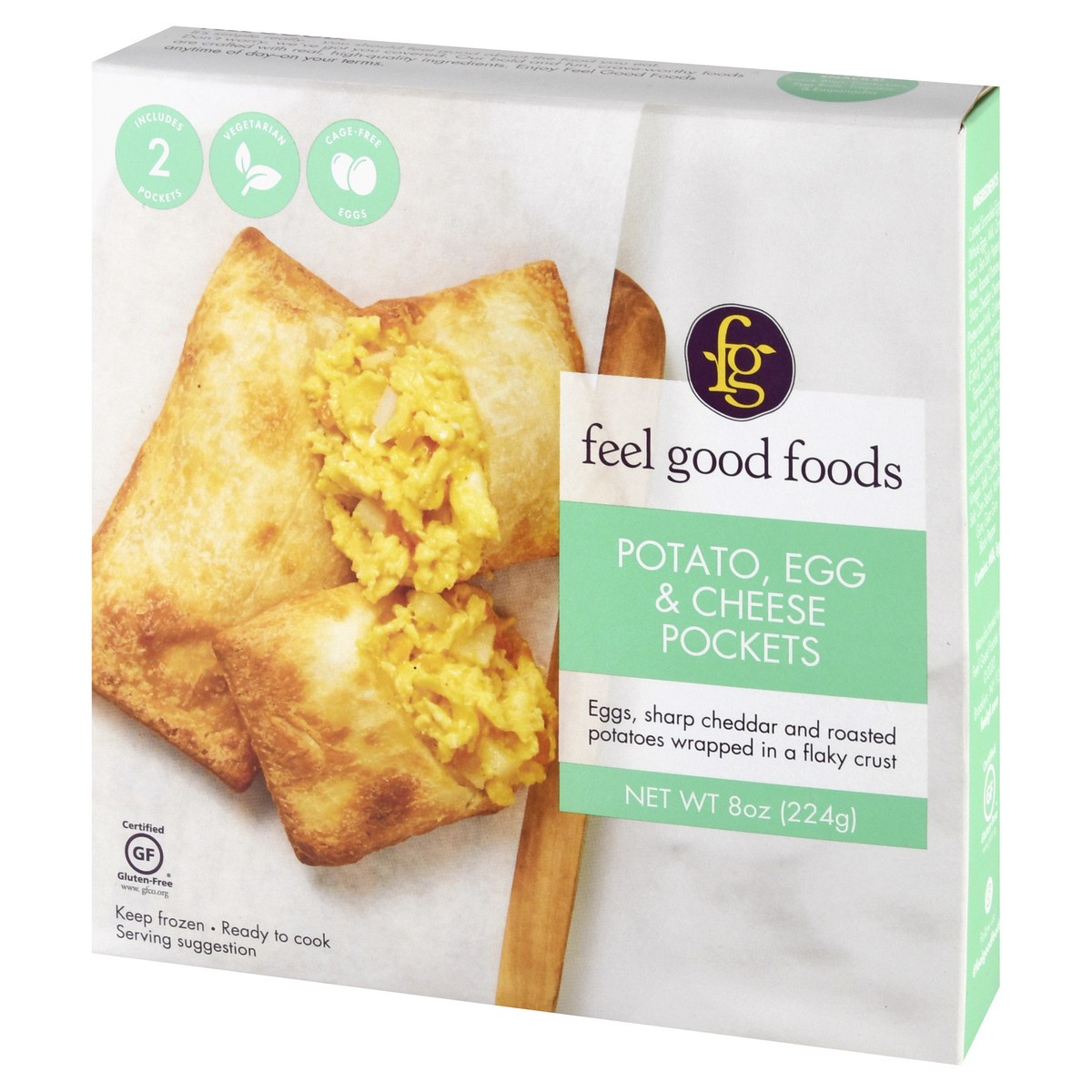 slide 9 of 13, Feel Good Foods Potato, Egg & Cheese Pocket Sandwiches 8 oz, 8 oz