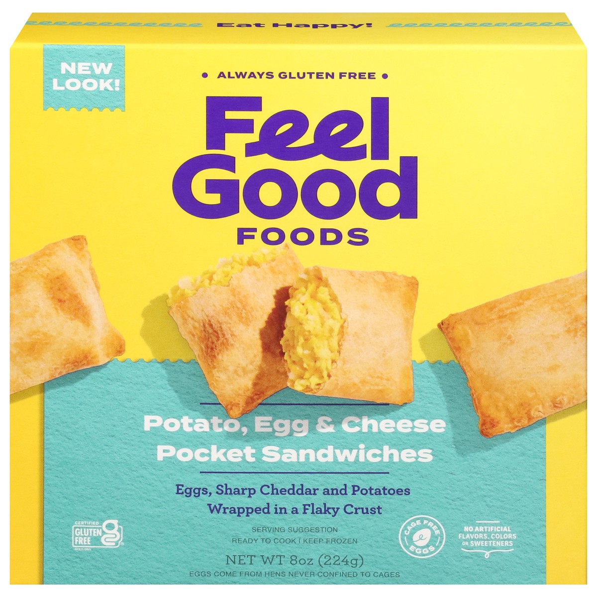slide 1 of 13, Feel Good Foods Potato, Egg & Cheese Pocket Sandwiches 8 oz, 8 oz