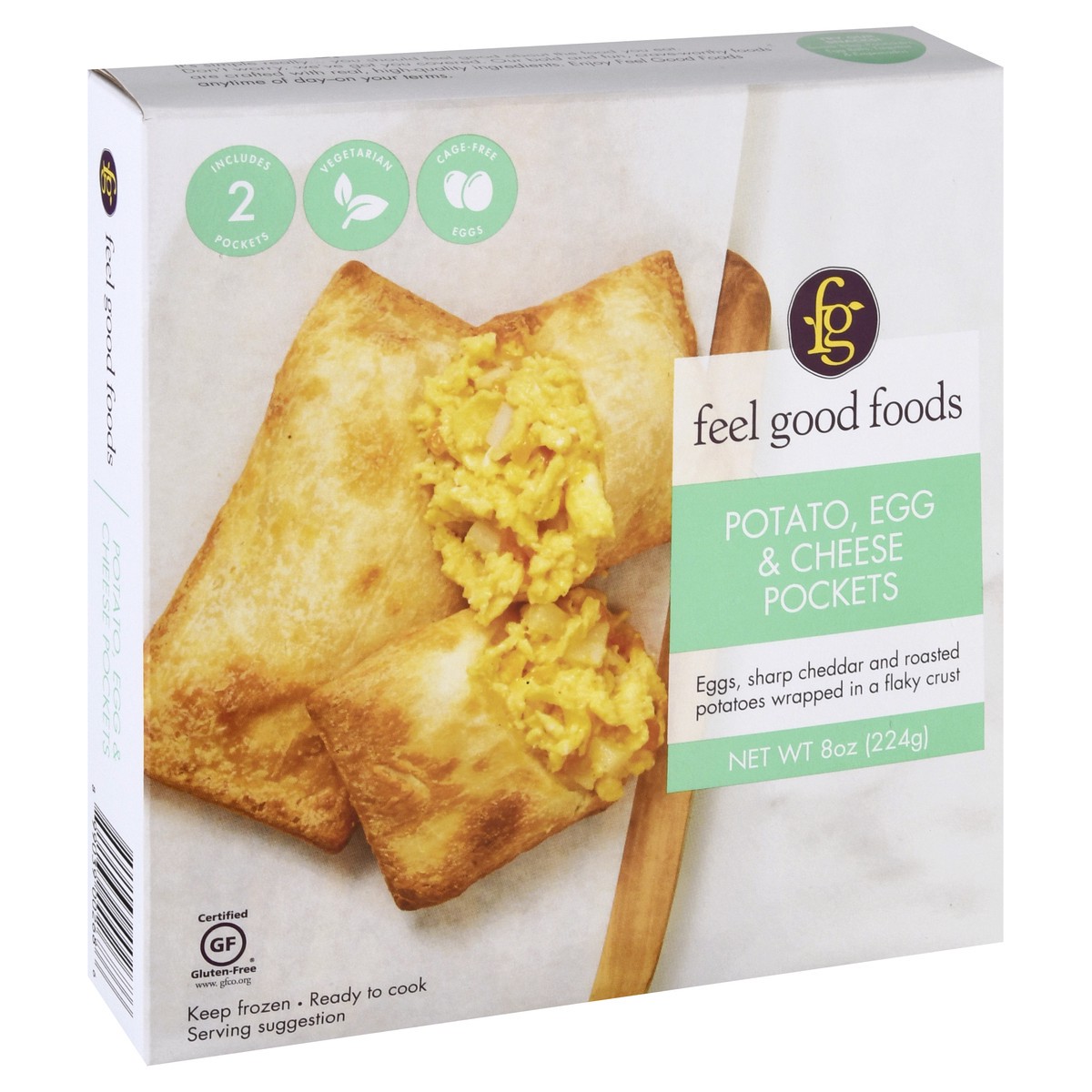 slide 11 of 13, Feel Good Foods Potato, Egg & Cheese Pocket Sandwiches 8 oz, 8 oz