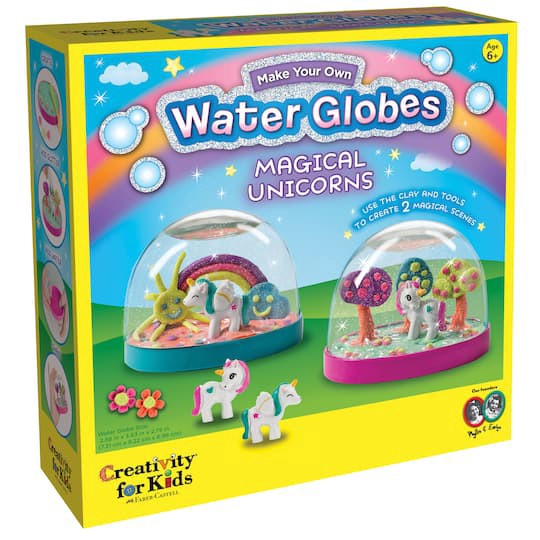 slide 1 of 8, Faber-Castell Creativity For Kids Make Your Own Water Globe Magical Unicorn Kit, 7cm x 9.2cm x 7cm