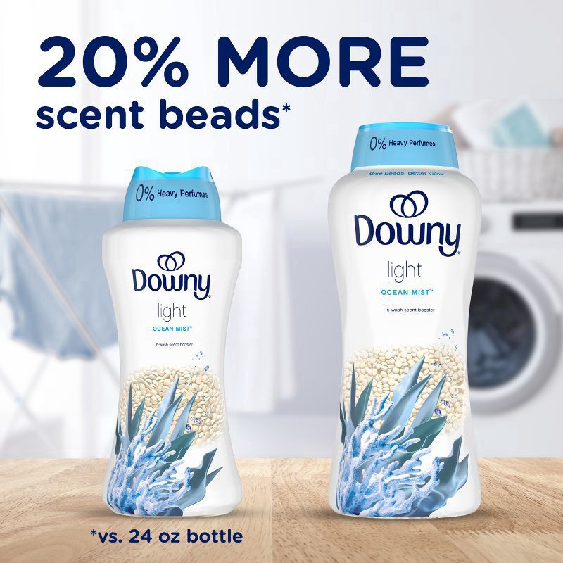 slide 4 of 10, Downy Light Ocean Mist In-Wash Scent Booster Beads - 30.1oz, 30.1 oz