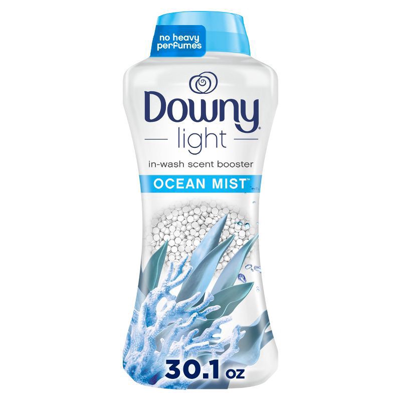 slide 1 of 10, Downy Light Ocean Mist In-Wash Scent Booster Beads - 30.1oz, 30.1 oz