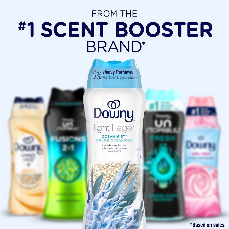 slide 2 of 10, Downy Light Ocean Mist In-Wash Scent Booster Beads - 30.1oz, 30.1 oz