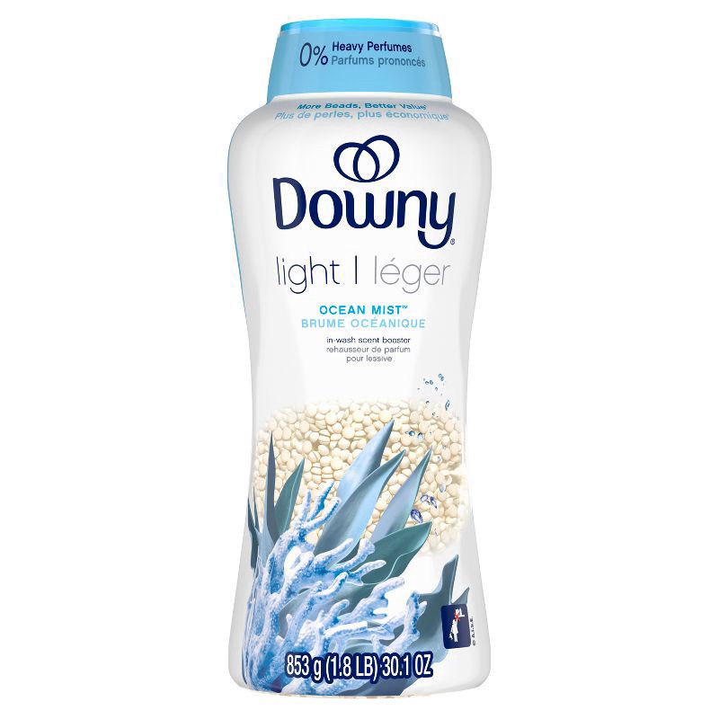 slide 3 of 10, Downy Light Ocean Mist In-Wash Scent Booster Beads - 30.1oz, 30.1 oz