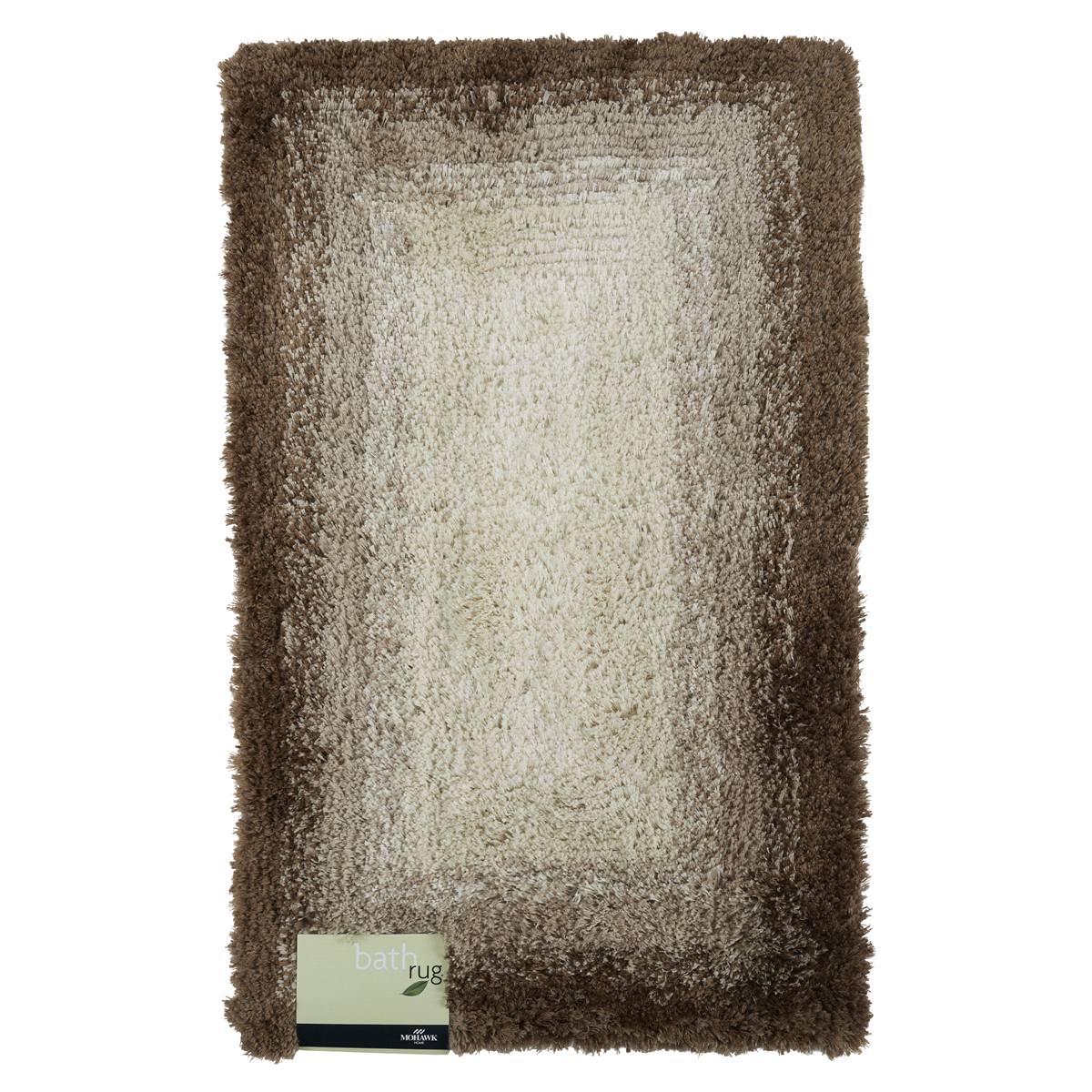 slide 1 of 1, Mohawk Ombre Border Bath Rug, Taupe, 20 x 32, 20 x 32
