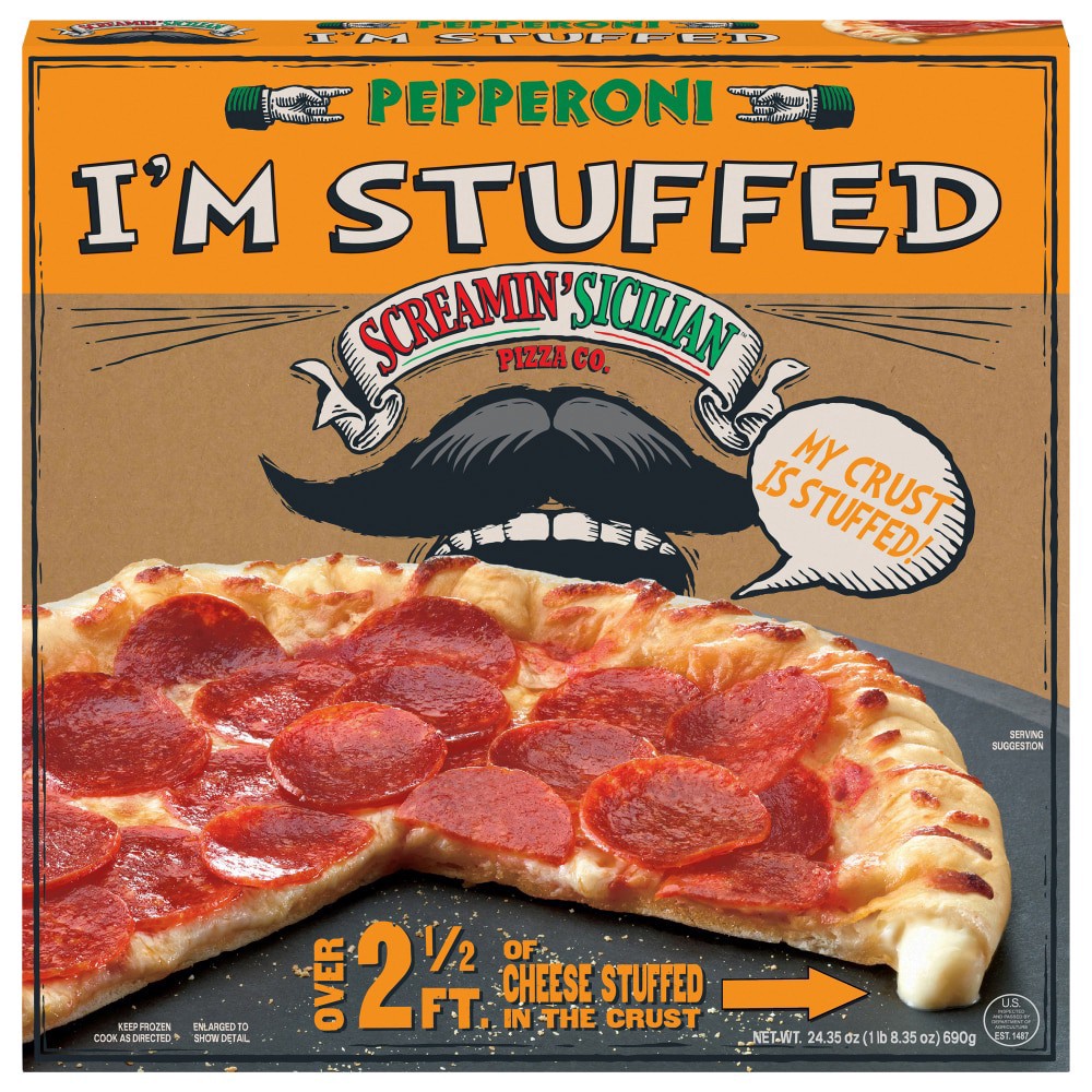 slide 3 of 6, Screamin' Sicilian I'm Stuffed Pepperoni Pizza 24.35 oz, 24.35 oz