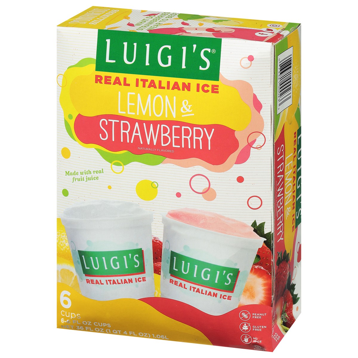 slide 3 of 9, Luigi's Lemon & Strawberry Real Italian Ice 6 - 6 fl oz Cups, 6 ct