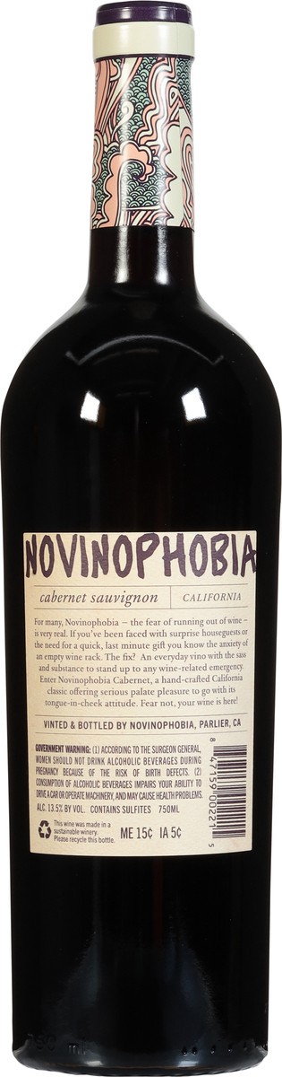 slide 3 of 11, Novinophobia California Cabernet Sauvignon 750 ml, 25.4 oz