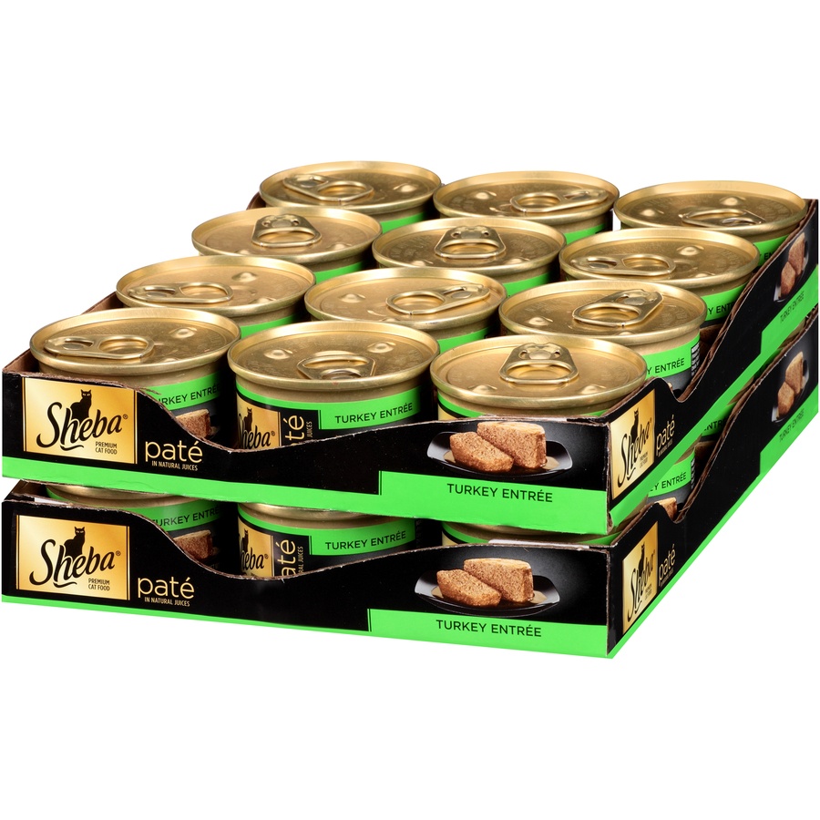 slide 3 of 8, Sheba Pate Turkey Entree Premium Cat Food, 3 oz