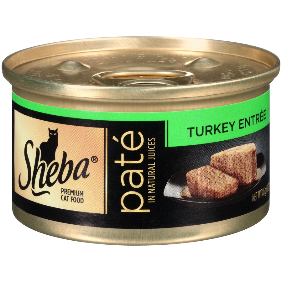 slide 1 of 8, Sheba Pate Turkey Entree Premium Cat Food, 3 oz