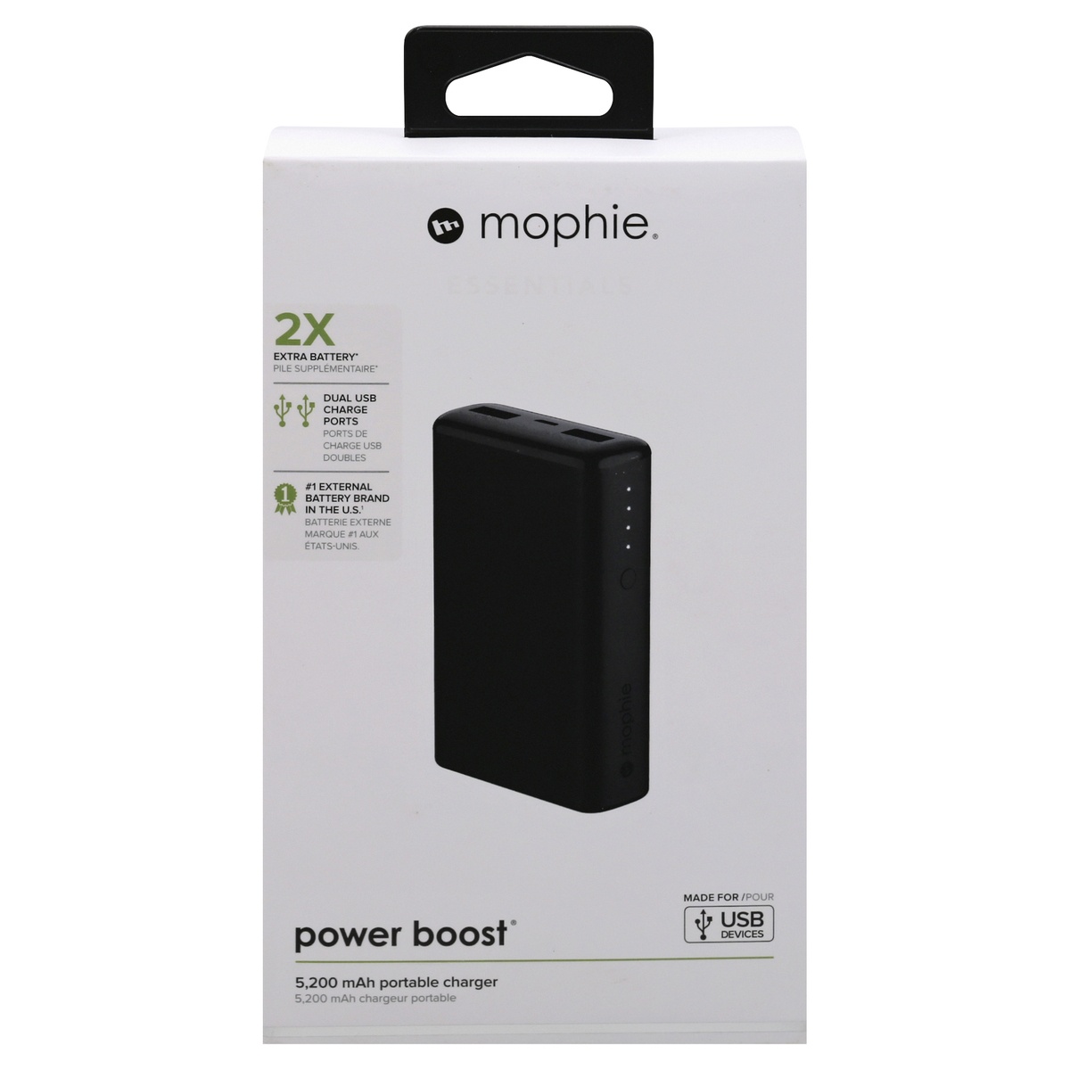 slide 1 of 1, Mophie 5200mAh Portable Power Boost Universal Battery - Black, 1 ct