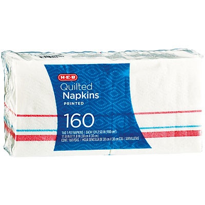 slide 1 of 1, H-E-B Quilted Seasonal Napkins, 160 ct