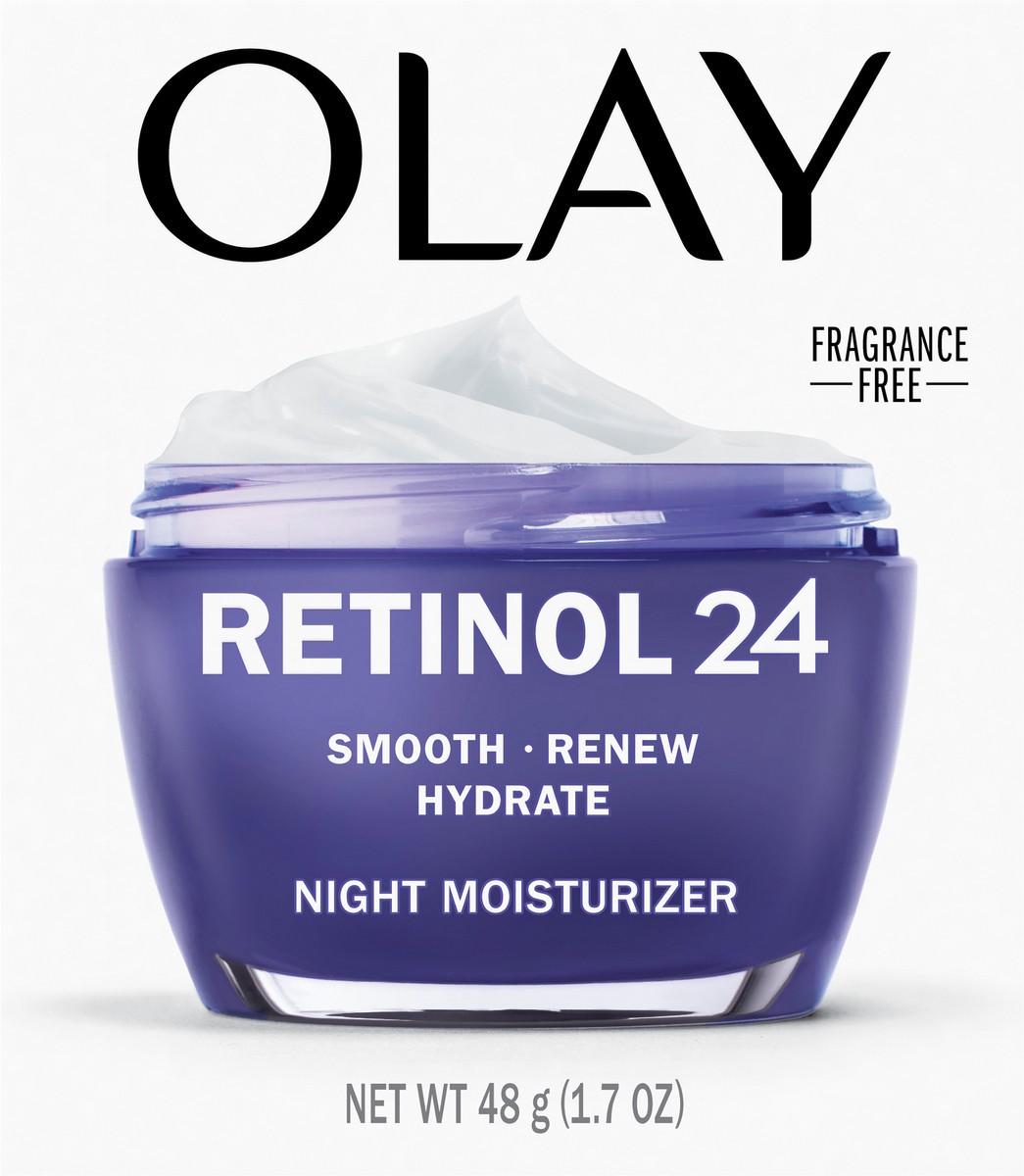 slide 2 of 2, Olay Retinol 24 Face Moisturizer, 1.7 oz Anti-Aging Night Face Cream for Wrinkles and Uneven Skin Tone with Retinol, 1.7 oz