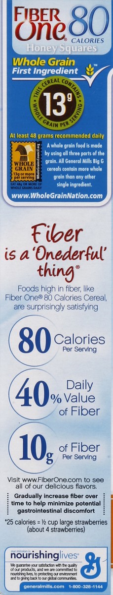 slide 3 of 4, Fiber One Cereal, Honey Squares, 11.75 oz