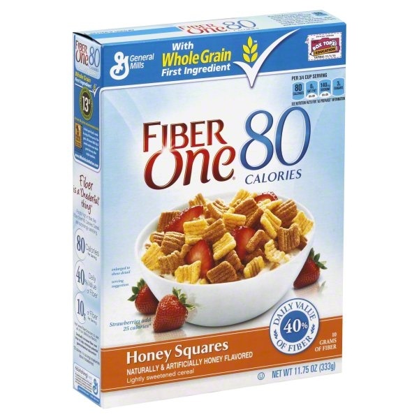 slide 1 of 4, Fiber One Cereal, Honey Squares, 11.75 oz