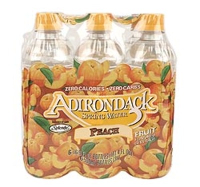 slide 1 of 1, Adirondack Peach Flavor Spring Water, 6 ct; 16.9 fl oz