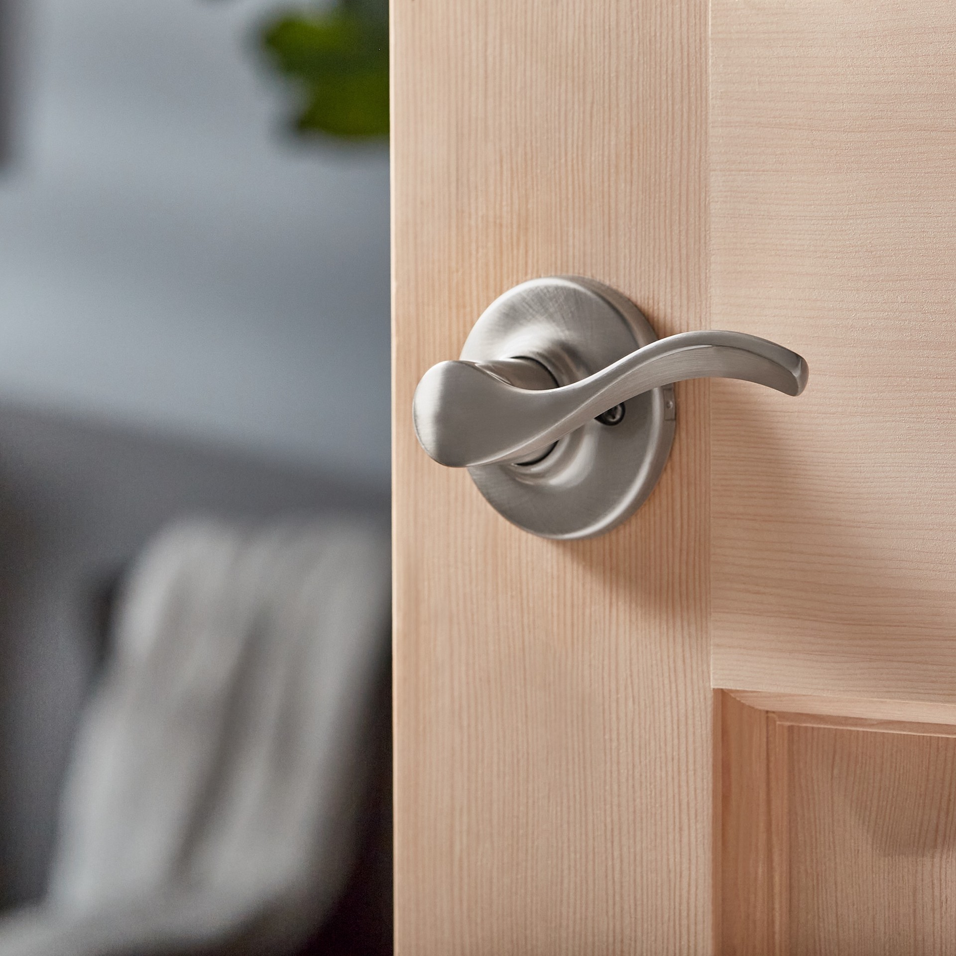 slide 2 of 6, Kwikset Balboa Satin Nickel Interior or Exterior Dummy Door Handle, 1 ct