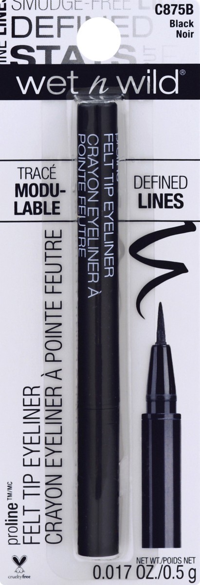 slide 3 of 7, wet n wild Proline Felt Tip Eyeliner - Black, 0.01 oz