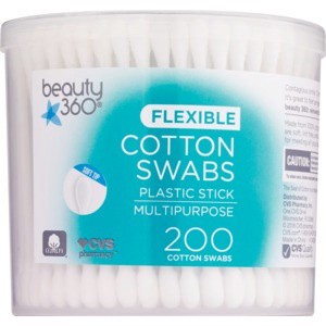 slide 1 of 1, Beauty 360 Flexible Cotton Swabs, 200 ct