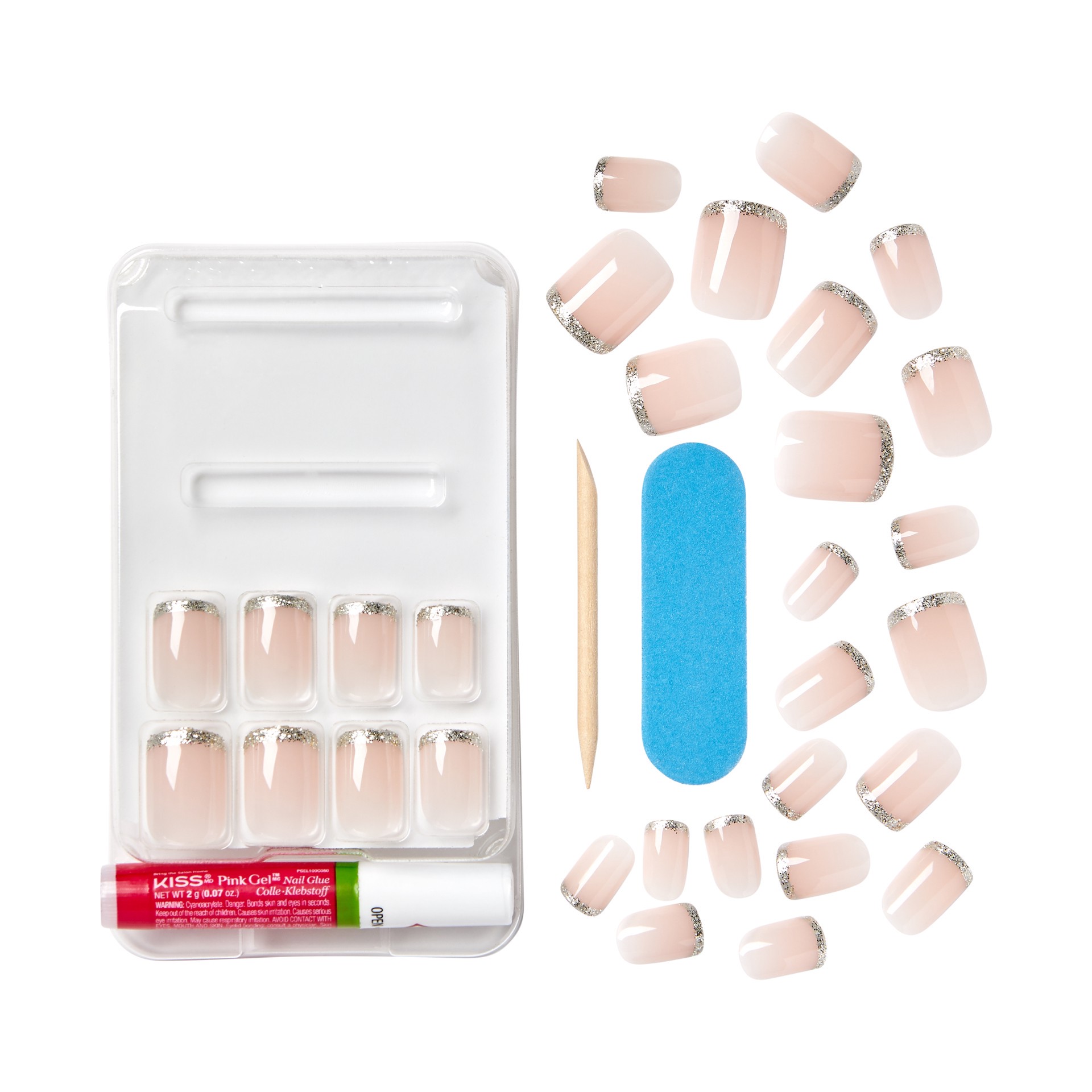 slide 3 of 5, Kiss Voguish Fantasy French Designs Sculpted Nails Short 1 kit, 1 cnt