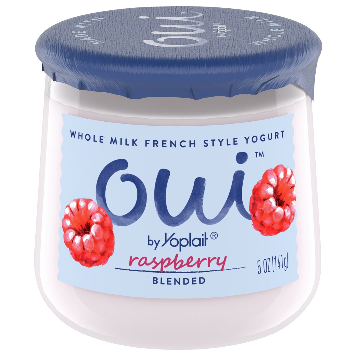 slide 1 of 9, Oui by Yoplait French Style Raspberry Whole Milk Yogurt, 5 OZ Jar, 5 oz