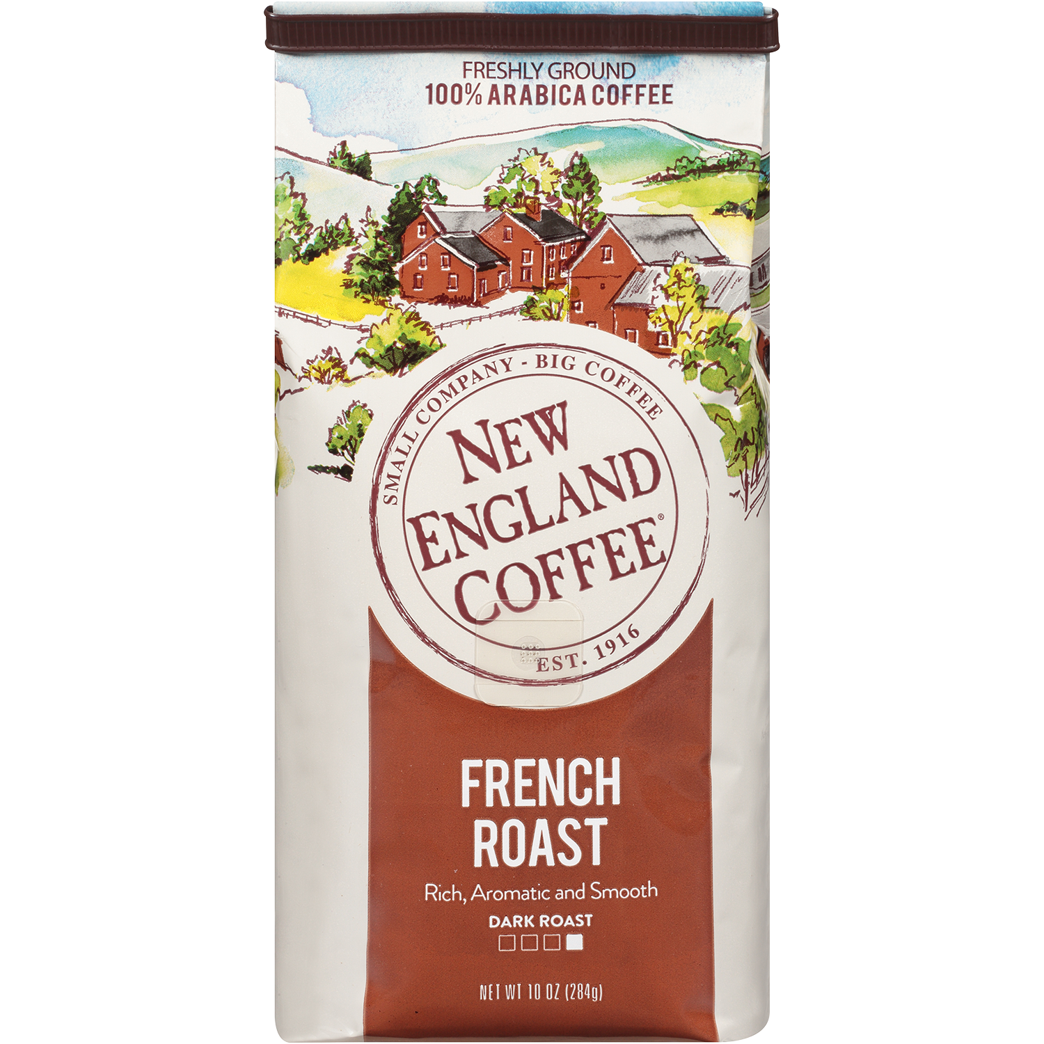 slide 1 of 1, New England Coffee French Roast, Ground Coffee, Bagged - 10 oz, 10 oz