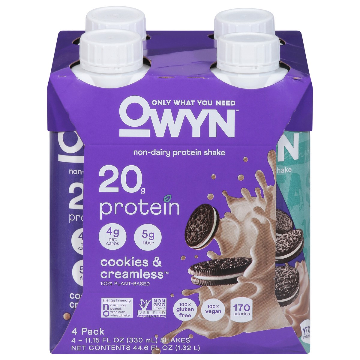 slide 1 of 5, OWYN Non-Dairy Cookies & Creamless Protein Shake 4 - 11.15 fl oz Shakes, 4 ct